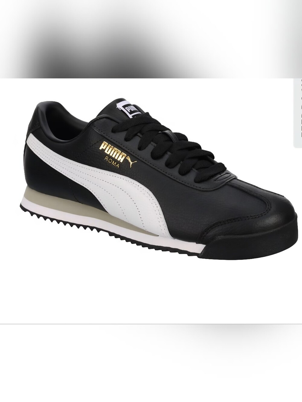 PUMA Roma 24 Standard Black White Gold Sneakers Men 7.5 / Women 9 EU 40 BNIB